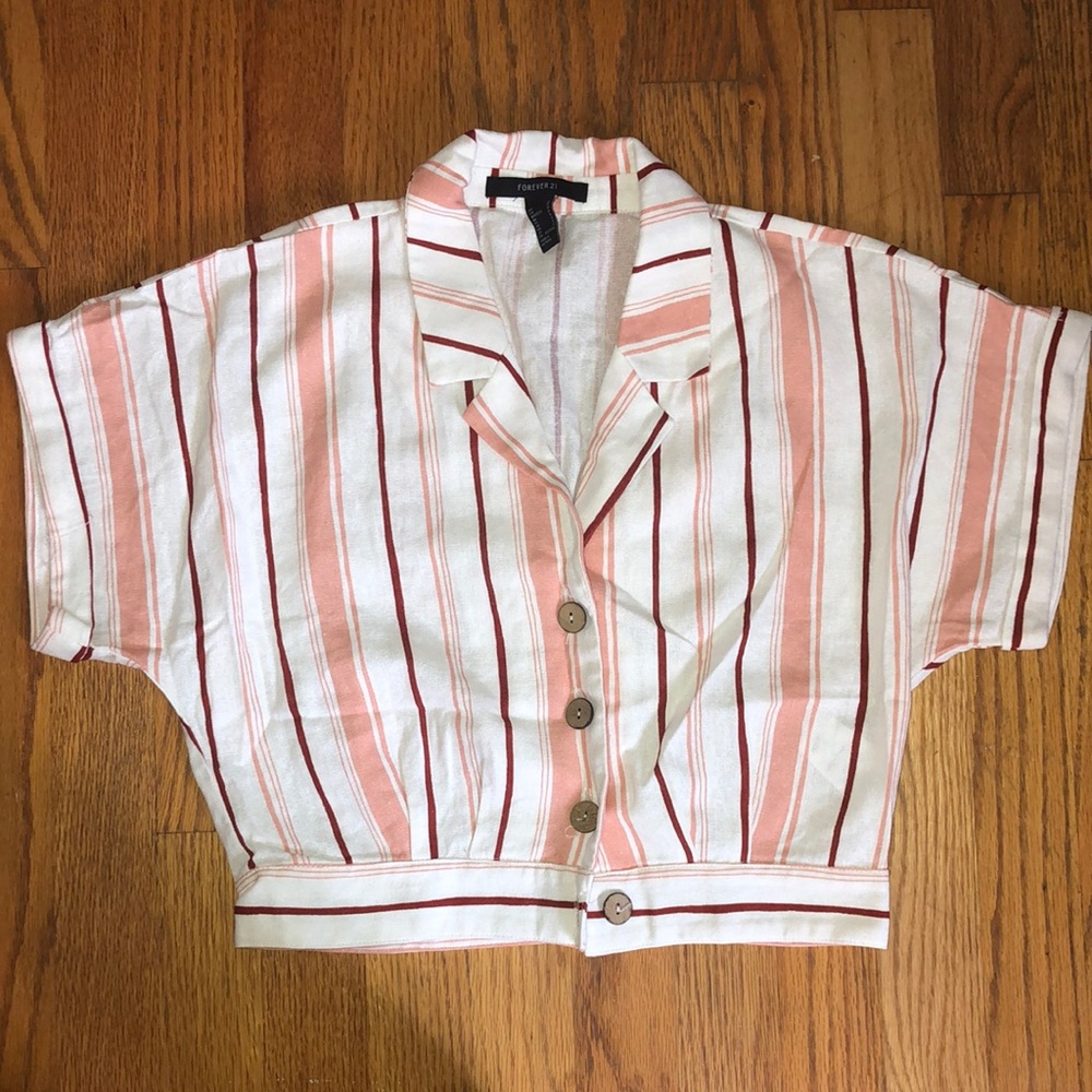 Forever 21 Crop Collared Top